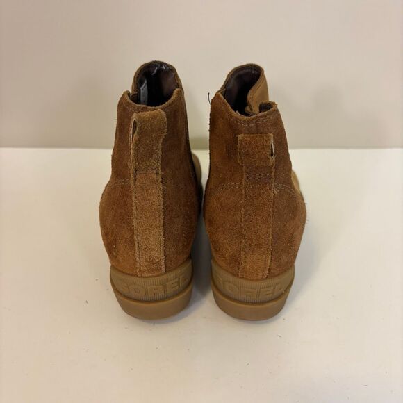 Sorel Chestnut Leather & Suede Ankle Pull On Wedge Booties Size 9 - Picture 2 of 8